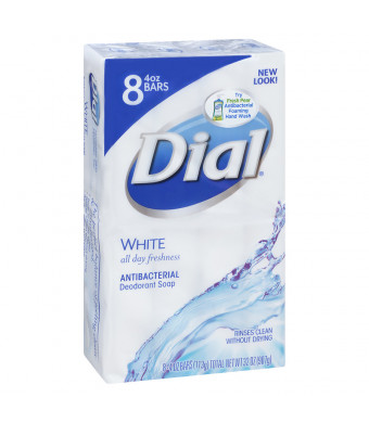 Dial Antibacterial Deodorant Soap Bars Clean and Fresh White