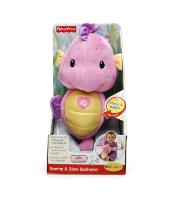 Fisher-Price Soothe & Glow Seahorse, Ages 0-36 months, Pink