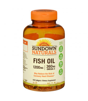 Sundown Naturals Extra Strength Fish Oil, 1200mg, Softgels