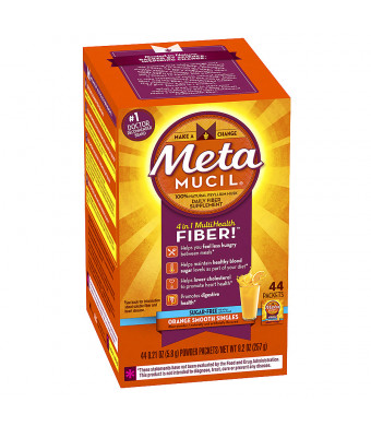 Metamucil Psyllium Daily Fiber Supplement Powder Packets Orange Smooth