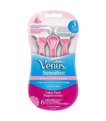 Gillette Venus Women's Disposable Razor, Sensitive