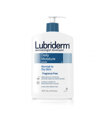 Lubriderm Daily Moisture Fragrance Free Lotion, For Normal to Dry Skin