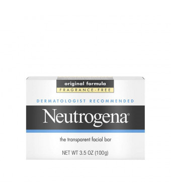 Neutrogena Transparent Facial Bar Soap, Face Wash & Cleanser Fragrance Free, Fragrance Free