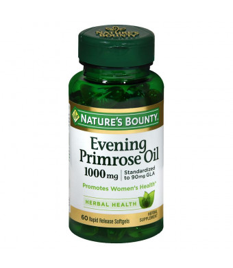 Nature's Bounty Standardized GLA 9% Evening Primrose Oil 1000 mg/90 mg Herbal Supplement Rapid R