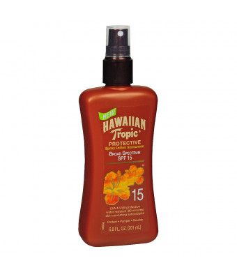 Hawaiian Tropic Protective Spray Lotion Sunscreen, SPF 15