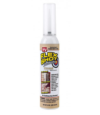 Flex Shot Rubber Adhesive Sealant Caulk, 8-oz, Almond (Mildew Resistant)