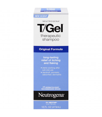 Neutrogena T/Gel Therapeutic Shampoo Original Formula, Anti-Dandruff Treatment for Long-Lasting Relief of Itching and Flaking Scalp as a Result of Psoriasis and Seborrheic Dermatitis, 16 fl. oz