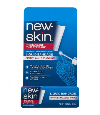 New-Skin Liquid Bandage 0.3 FL OZ, Liquid Bandage for Hard-to-Cover Cuts, Scrapes, Wounds, Calluses, and Dry, Cracked Skin