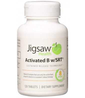 Jigsaw Activated B w/SRT  Slow Release B Complex Supplement Including Only The Active Forms Of B Vitamins  Super Absorbable Active Vitamin B Complex Tablets With A Timed Release.
