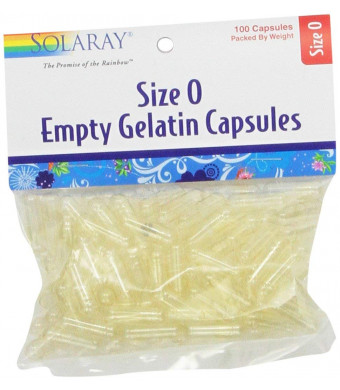 Solaray Empty Gelatin Capsules, Size 0, 100 Count