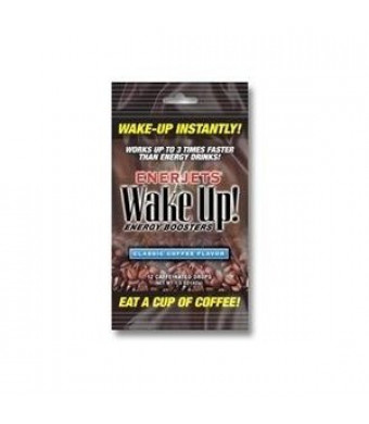Enerjets Wake Up Energy Booster Drops, Classic Coffee Flavor - 12 Caffeinated Drops/Pack, 12 Packs