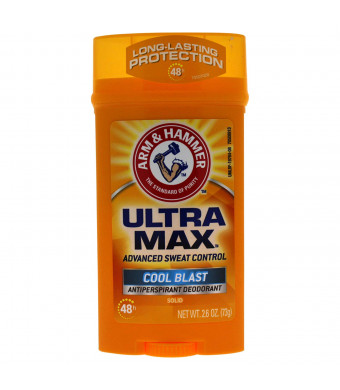 Arm and Hammer Ultra Max Invisible Solid Antiperspirant Deodorant, Cool Blast, 2.6 Oz