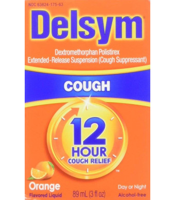 Delsym Adult 12 Hr Cough Relief Liquid, Orange, 3oz