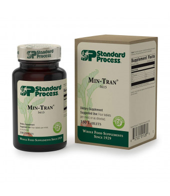 Standard Process - Min-Tran - Emotional Balance Supplement, Supports Healthy Nervous System and Stress Response, Provides Calcium, Iodine, and Magnesium, Gluten Free and Vegetarian - 330 Tablets