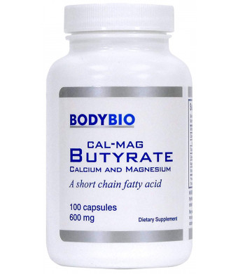 BodyBio - Cal-Mag Butyrate, Calcium and Magnesium 600mg, 100 Vegetarian Capsules