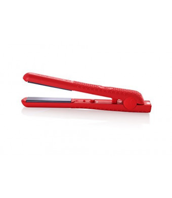 Herstyler Colorful Seasons Ceramic Flat Iron, Dual Voltage, 1.25 Inch, Red