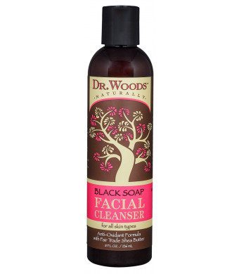 Dr. Woods Shea Vision Black Soap Facial Cleanser with Organic Shea Butter, 8 Ounce
