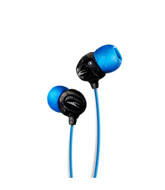 H2O Audio 100% Waterproof Headphones. Noise Canceling, Sweat Proof Surge+ Swim Headphones Perfect for Swimming and All Watersports, 'Black/Blue'