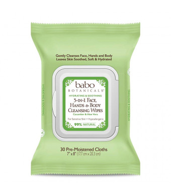 Babo Botanicals 3-in-1 Hydrating Wipes, Cucumber and Aloe, 30 Count