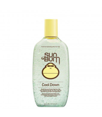 Sun Bum Cool Down Hydrating After Sun Gel, 8 oz Bottle, 1 Count, Hypoallergenic, Vitamin E, Cocoa Butter, Gluten Free, Vegan