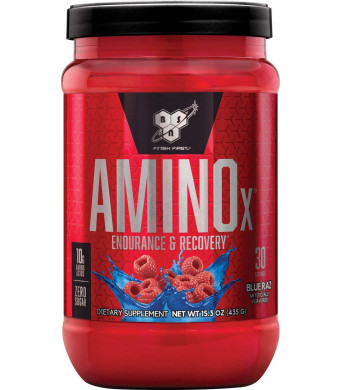 BSN Amino X Post Workout Muscle Recovery and Endurance Powder with 10 Grams of Amino Acids Per Serving, Flavor: Blue Raspberry, 30 Servings (Packaging May Vary)