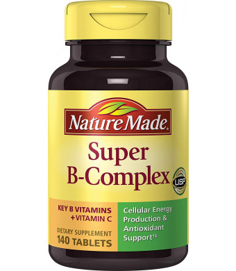 Nature Made Super B Complex + Vitamin C Tablets, 140 Count