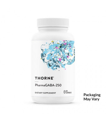 Thorne Research - PharmaGABA-250 - Natural Source GABA (Gamma-Aminobutyric Acid) Supplement - Promotes a Calm, Relaxed, Focused State of Mind - 60 Capsules