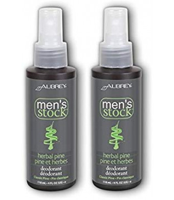 Aubrey Organics Men's Stock Deodorant - Herbal Pine Scent - 4oz (Pack of 2)