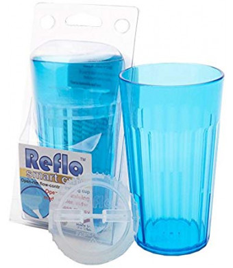 Reflo Smart Cup With Open Rim Flow Control, Training Cup for Kids 6 Month and Up - Blue