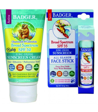 Badger Baby Sunscreen SPF 30+ and Face Stick