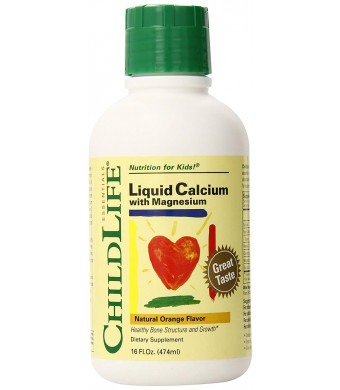 Child Life Liquid Calcium/Magnesium, Natural Orange Flavor, 16 oz 2-pack