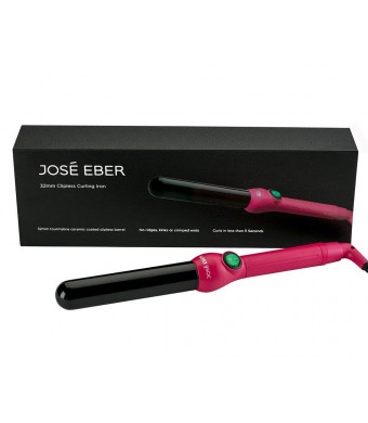 Jose Eber Clipless Curling Iron - Pink 32mm DUAL VOLTAGE