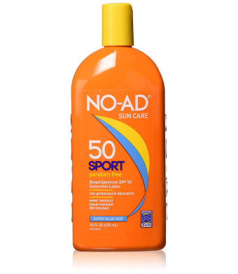 NO-AD Sport Sunscreen Lotion, SPF 50 16 oz (Pack of 2)