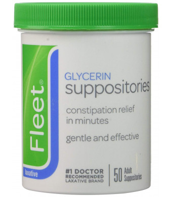 Fleet Glycerin Suppositories - 50 Suppositories (pack of 3)