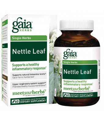 Gaia Herbs Nettle Leaf, Vegan Liquid Capsules, 60 Count - Upper Respiratory and Inflammatory Support, Organic Stinging Nettle Extract