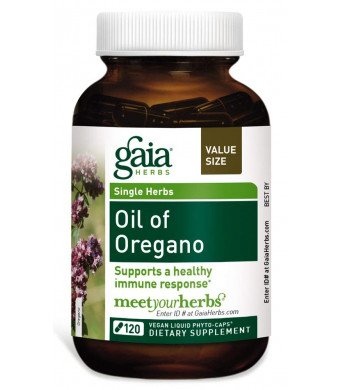 Gaia Herbs Oil of Oregano, Vegan Liquid Capsules, 120 Count - Immune and Intestinal Support for Healthy Digestive Flora