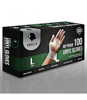 100 Synthetic Vinyl Gloves Large L Powder Free 100/box Extra Strong