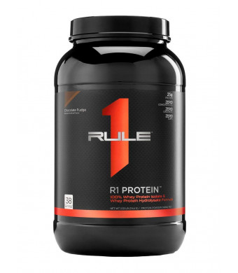 R1 Protein Whey Isolate/Hydrolysate, Rule 1 Proteins (38 Servings, Chocolate Fudge)