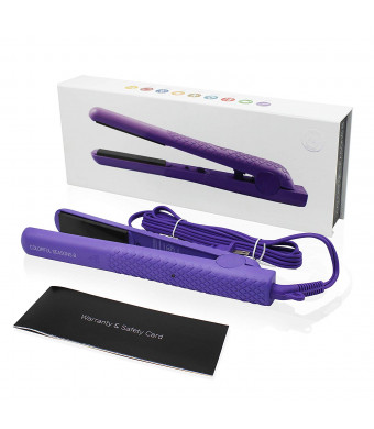 Herstyler Colorful Seasons Hair Straightener | Dual Voltage Ceramic Flat Iron | 1.25 Inch Ceramic Hair Straightener | Ultra Stylish 220v Flat Iron Straightens Hair To Perfection| Impassioned In Purple
