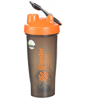 BlenderBottle Full Color Bottles - New Black Translucent Color with Shaker Ball - Orange - 28oz