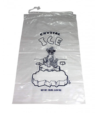 Plastic Ice Bags With Draw String Closure - Pack of 100