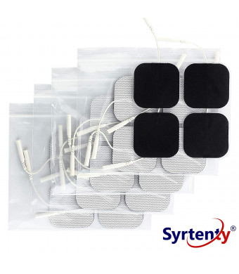 Syrtenty TENS Unit Electrodes Pads 2x2 Replacement Pads Electrode Patches For Electrotherapy (2" Square - 20 pack)