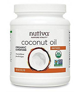 Nutiva Organic, Neutral Tasting, Steam Refined Coconut Oil from non-GMO, Sustainably Farmed Coconuts, 54-ounce
