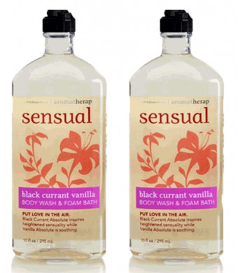 Bath and Body Works, Aromatherapy Sensual Black Currant Vanilla Body Wash and Foam Bath 10oz. per bottle (2 Pack)