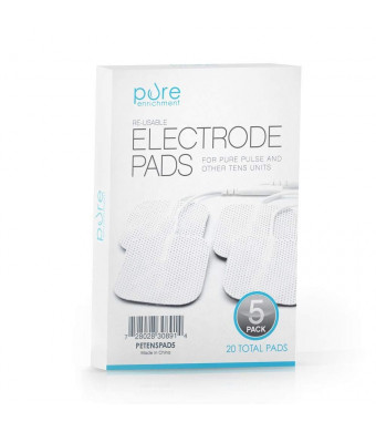 PurePulse TENS Electronic Pulse Massager Pads  Premium, Self-Adhesive Replacement Electrode Pads Compatible with PurePulse and Most Other TENS Units (Total of 20 Pads)