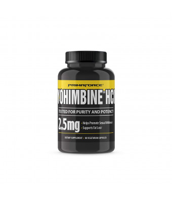PrimaForce Yohimbine HCl, 90 Count 2.5mg Capsules - Weight Loss Supplement  Supports Fat Loss, Boosts Metabolism