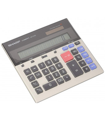 Sharp QS-2130 12 Digit Commercial Desktop Calculator with Kickstand, Arithmetic Logic