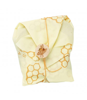 Bee's Wrap Sandwich Wrap, Eco Friendly, Reusable, and Sustainable Plastic Free Food Storage for Wrapping Sandwiches - Honeycomb Print