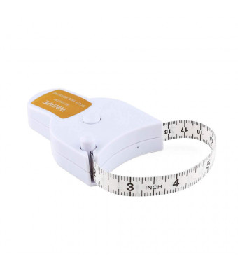 Wintape 80'' 205cm Waist Body Tape Measure with Push Button, Measuring Waist and Arms (White)