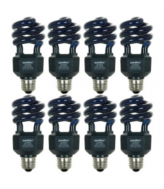 Sunlite SL20/BLB/8PK 20W Spiral Energy Saving CFL Light Bulb Medium Base (8 Pack), Blacklight Blue